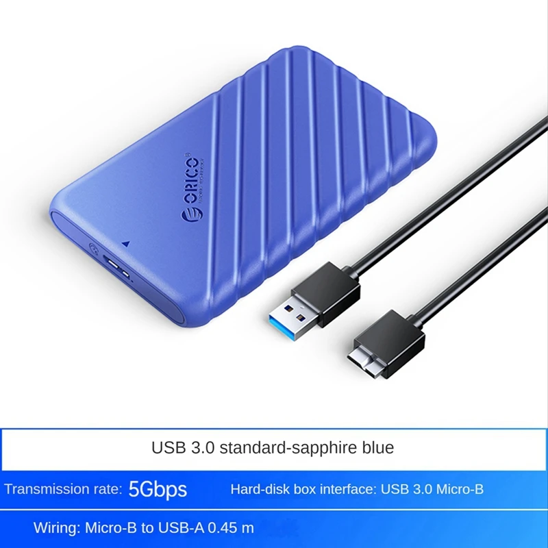 Внешний накопитель ORICO Microb USB, внешний накопитель HDD, HDD SATA 5 Гбит/с, корпус жесткого диска SSD с поддержкой UASP, новый корпус ABS для ПК и ноутбука, синий
