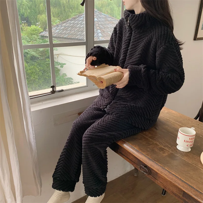 Женская зимняя пижама с длинным рукавом размеры до 5XL