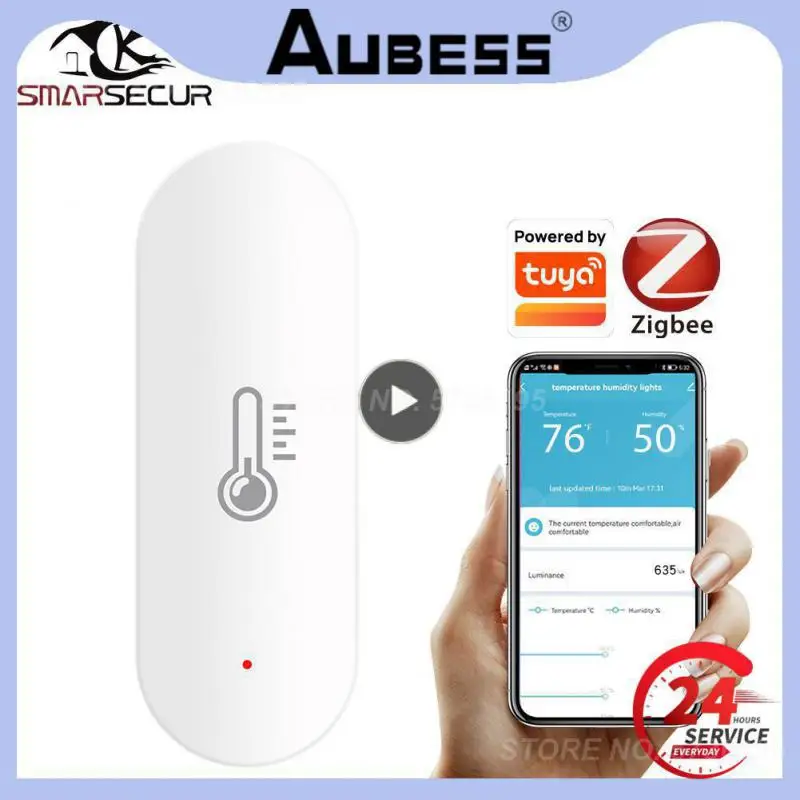 

Датчик температуры и влажности Tuya Zigbee, беспроводной гигрометр-термометр с управлением через приложение