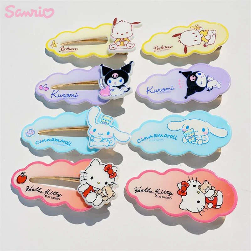 

Sanrio Kawaii Anime Hello Kitty Cinnamoroll Hair Clips Cute Cartoon Bangs Hair Clips Girls Makeup Hair Accessories Wholesale