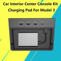 For Tesla Model3 Type-C USB Hub 5 Ports USB 3.0 Hub Car Interior Center Console Kit Charging Pad Connector Car Accessories