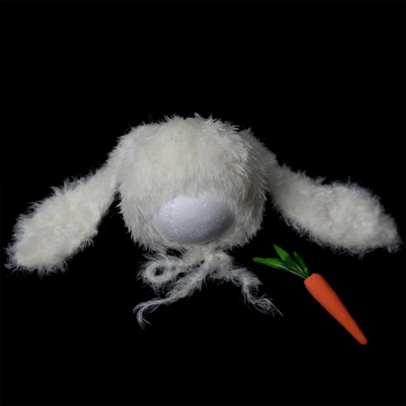 

Newborn Photo Props Rabbit Ears Hat & Carrot Toy Baby Photography Props Headwear 40JC