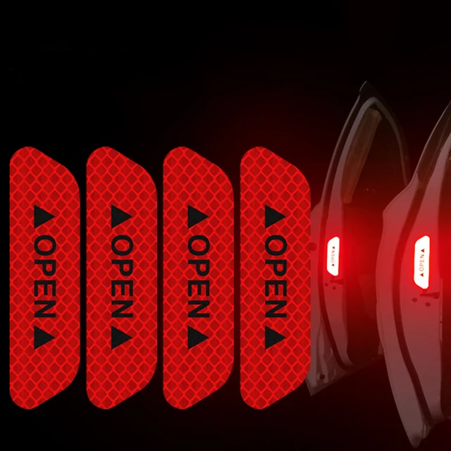 

4 шт./набор, светоотражающие наклейки на двери автомобиля