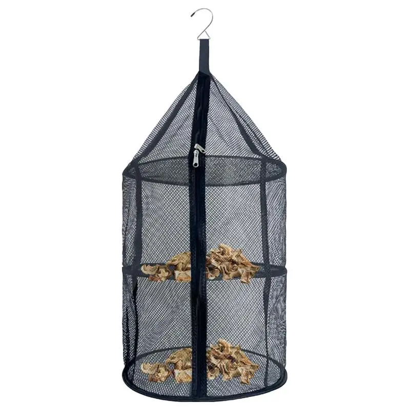 

Foldable Hanging Herb Mesh Rack 3 Layer Mesh Hanging Herb Drying Rack Dry Net With Zippers Black Flat Drying Net Hanging Mesh Dr