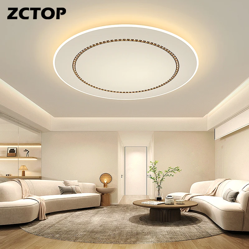 

Ultra Thin Modern Led Chandeliers Lighting For Living Dining Room Bedroom Study Kitchen Round Ceiling Chandelier Fixtures AC220V