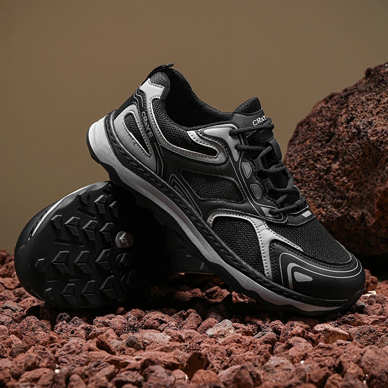 Туфли мужские на толстой подошве дышащие с высоким голенищем модные всесезонные