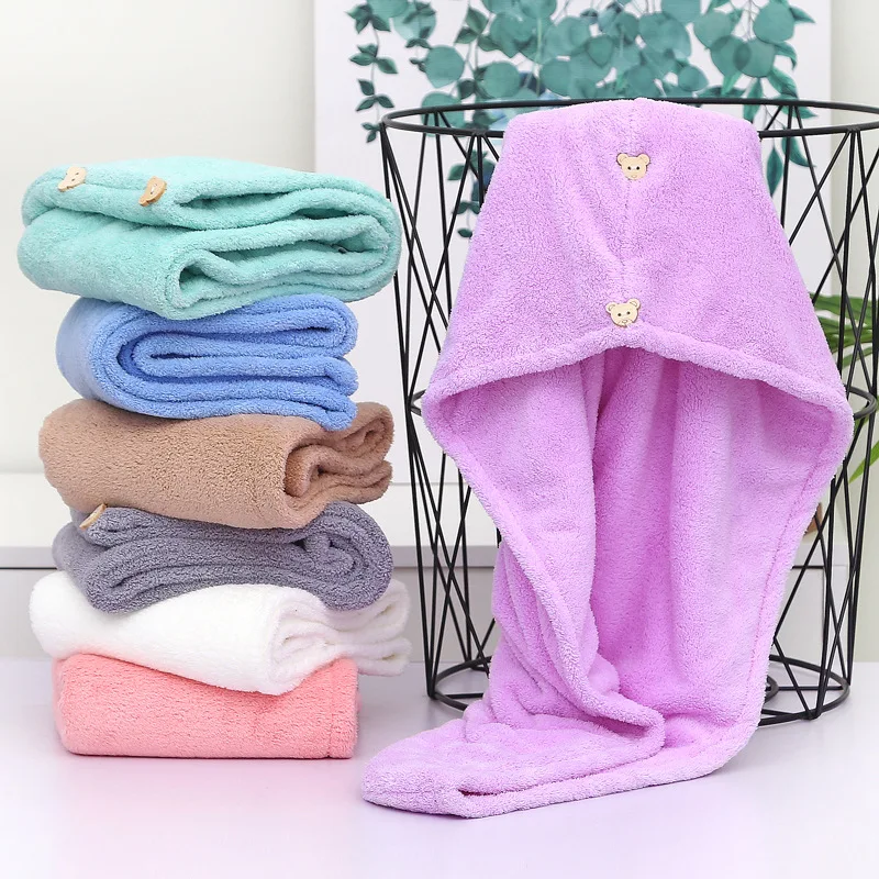 Шапочка для сушки волос из микрофибры прочное впитывающее полотенце треугольной