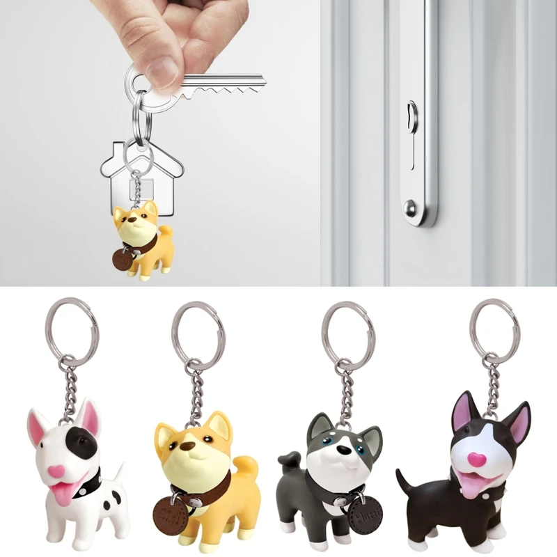 

Cute Corgi Dog Keychains Cartoon Lovely Puppy Head Rotate Car Key Chain Girl Bag Pendant Key Ring for Student Lovers