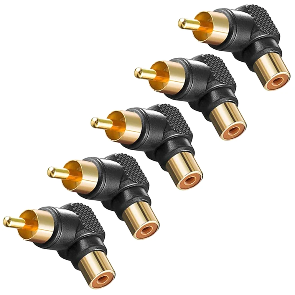 

Позолоченные угловые RCA адаптеры 90 градусов 5 шт