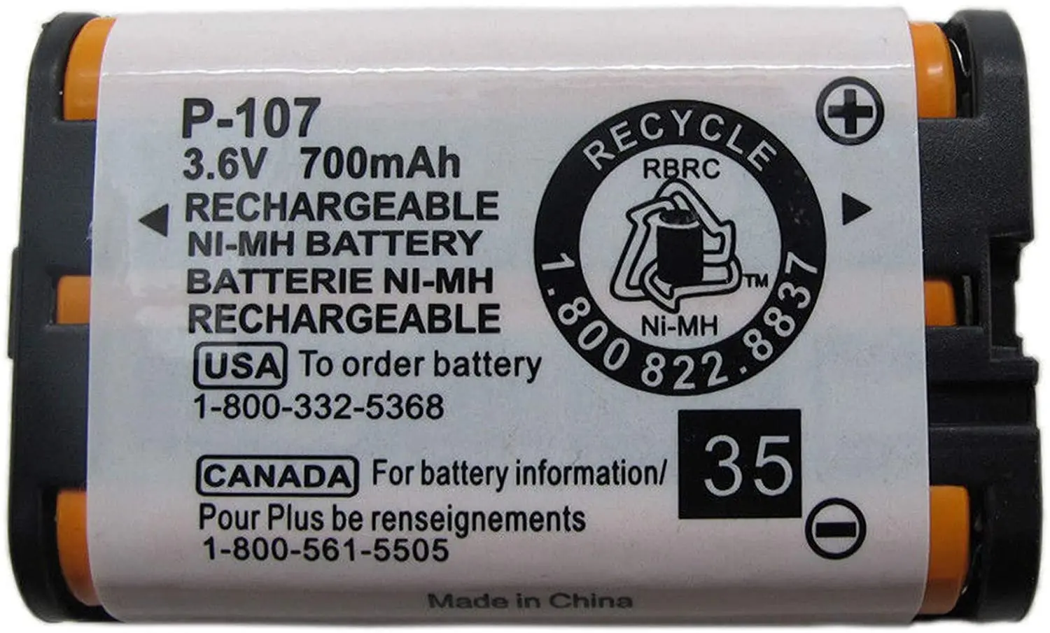 culhye hhrp107 rechargeable ni mh battery for hhr p107 hhr p107a hhrp107a cordless phone 3 6v 700mah free global shipping