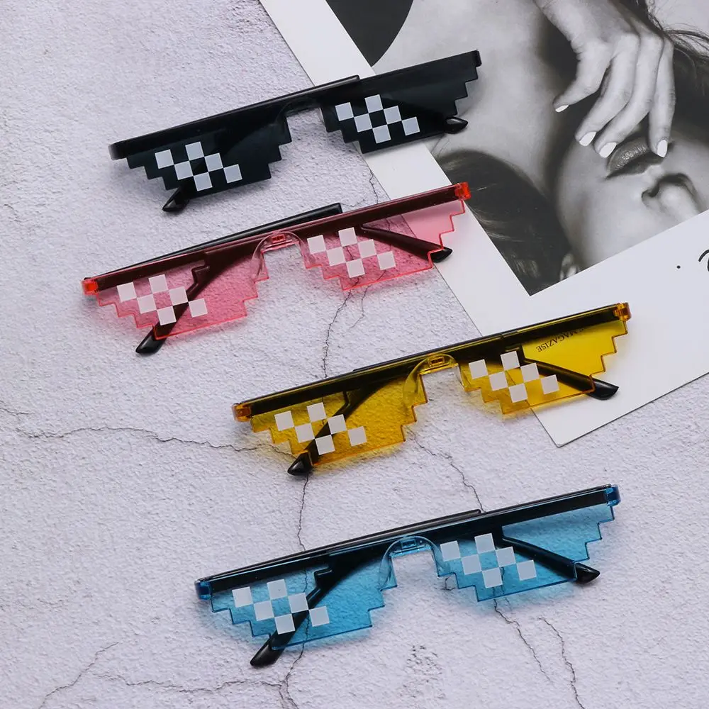 

Thug Life искусственные солнцезащитные очки для мужчин и женщин, 8 бит, кодирование пикселей, модные крутые супер очки-мозаика, забавные винтажн...
