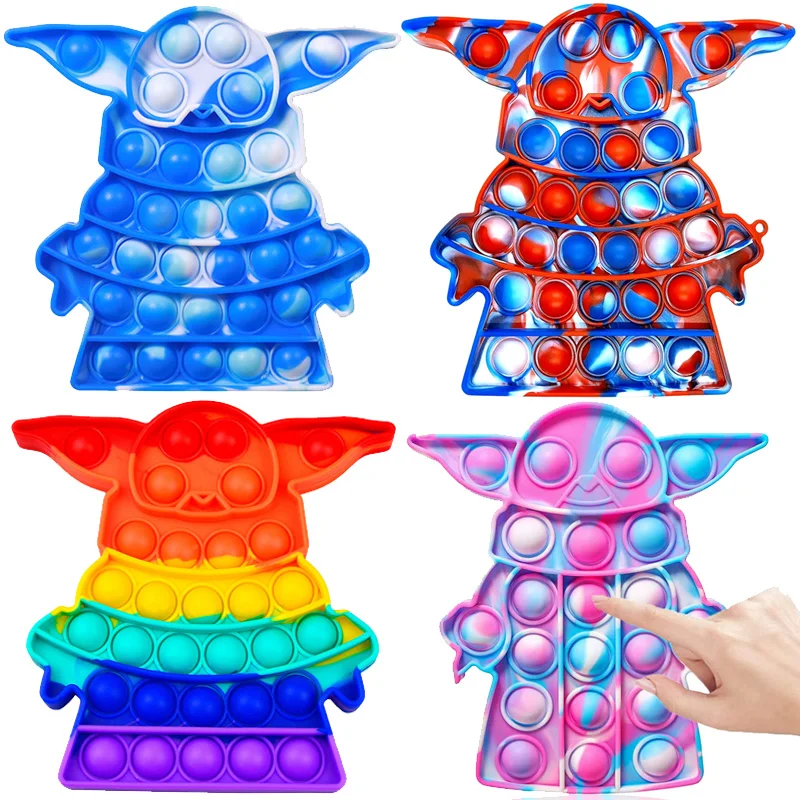 

Радужная мультяшная пузырьковая игрушка-антистресс, игрушка-антистресс для взрослых и детей