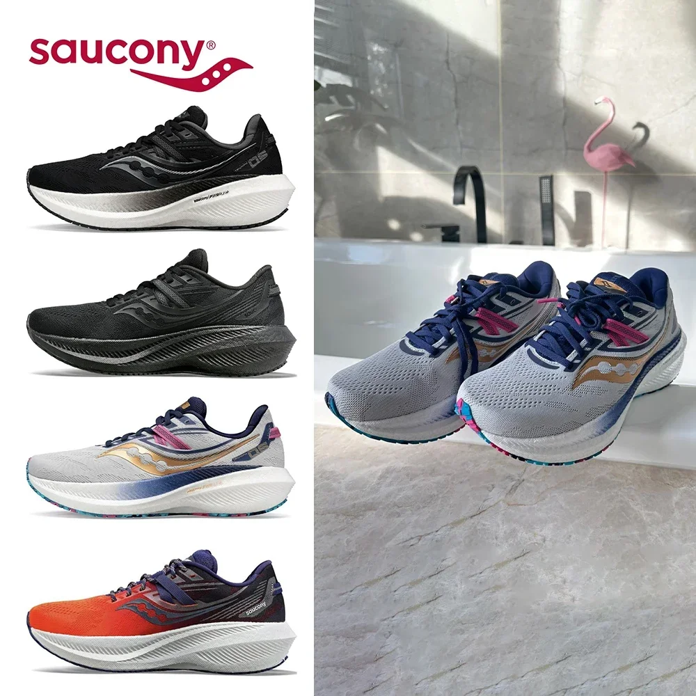 

Original Saucony Triumph-Victory 20 Men Shockproof Racing Popcorn Outsole Casual Running Shoes Sports Cushioning Light Sneakers