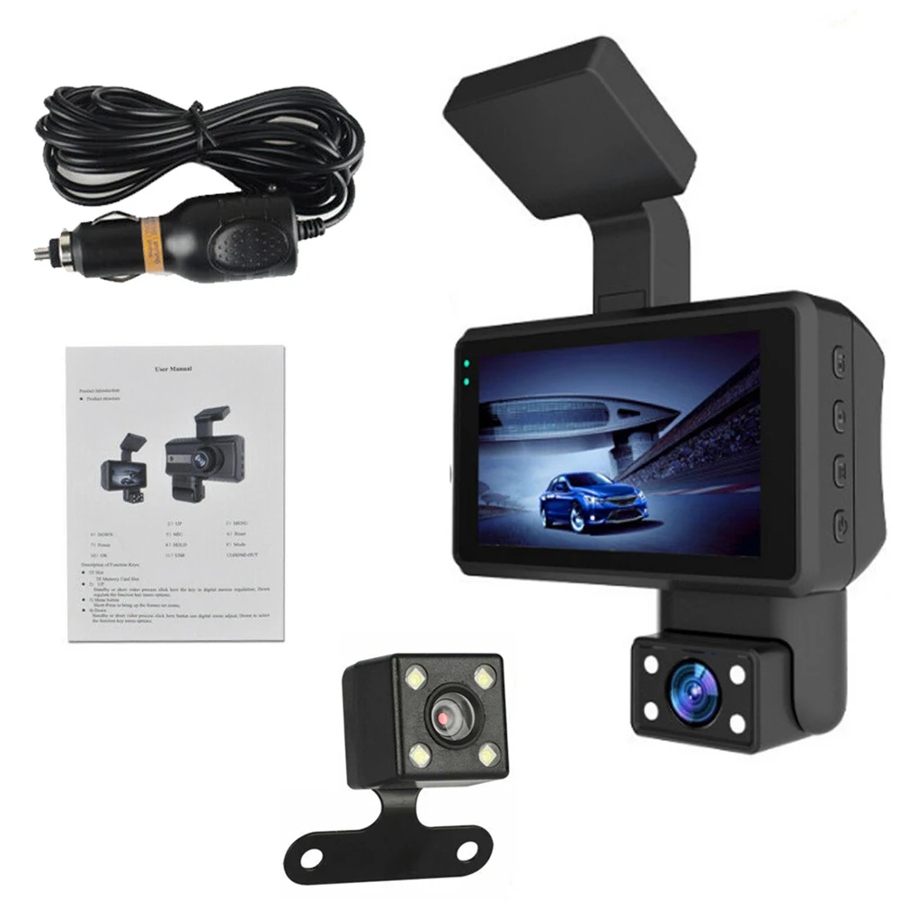 

Dual Lens Front Rear View Parking Camera 1080P 170 Degrees Loop Recording Video Recorder Dash Cam Automobile Accessory