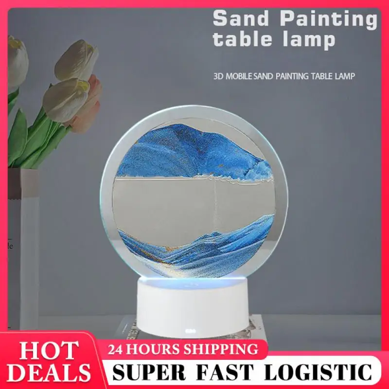 

Flowing Sand Painting Lamps Not Deform And Break Creative Sand Art Moving Night Lamp Craft Office Home Decor 3d Sandscape Lamp