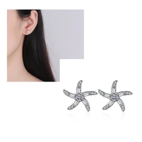 fashion jewelry women clear lovely korean style stud earrings starfish earrings star small earrings