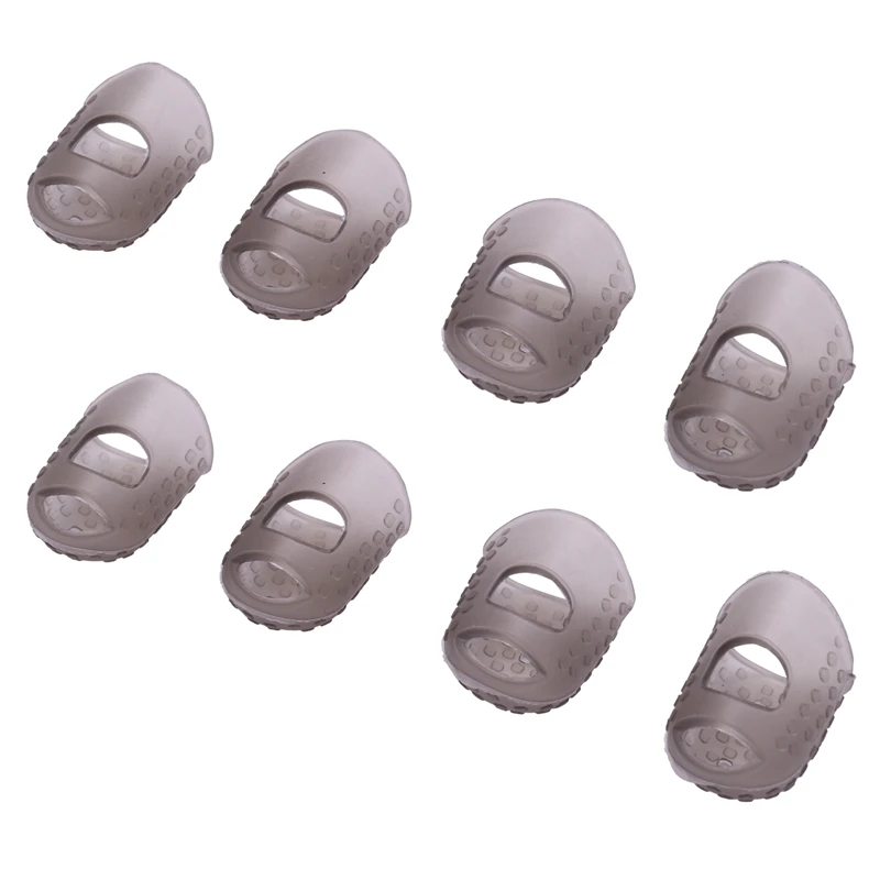 

8Pcs New Soft Silicone Guitar Thumb Finger Picks Protector Fingertips (Gray M)