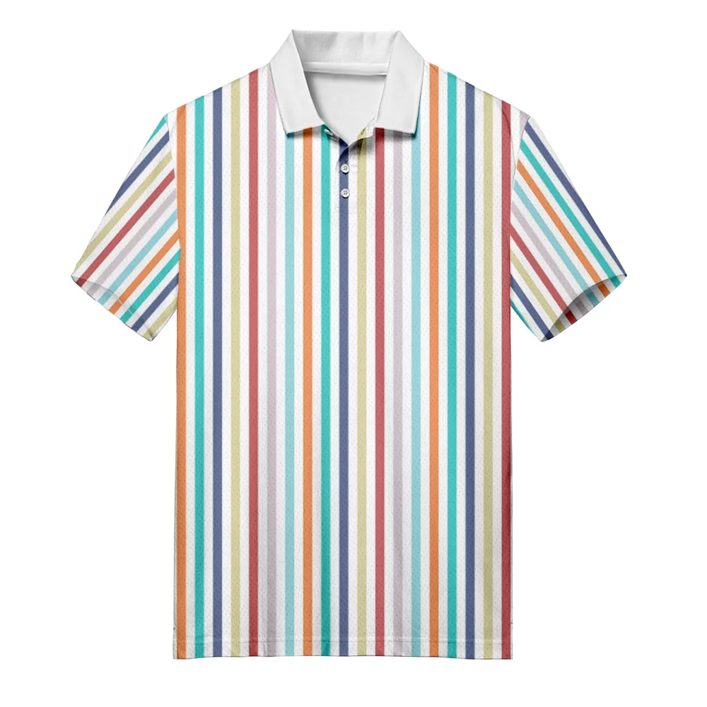 

Мужская рубашка с отложным воротником, Повседневная Свободная деловая рубашка с 3D принтом, прямоугольной полоской и короткими рукавами, с ...