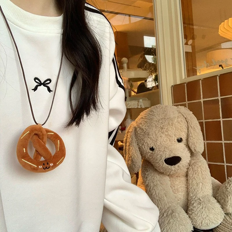 Kawaii забавный круассан серия хлеба ожерелье с подвеской для женщин и девочек