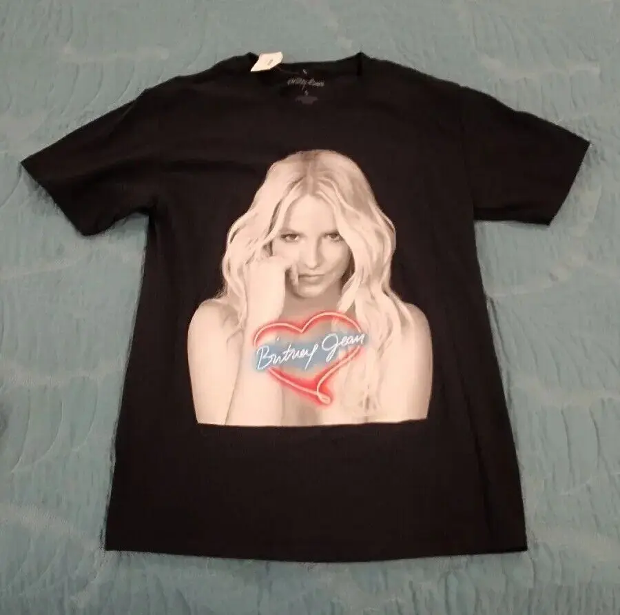 NWT Официальный товар унисекс черная рубашка жестони Спирс sz Small