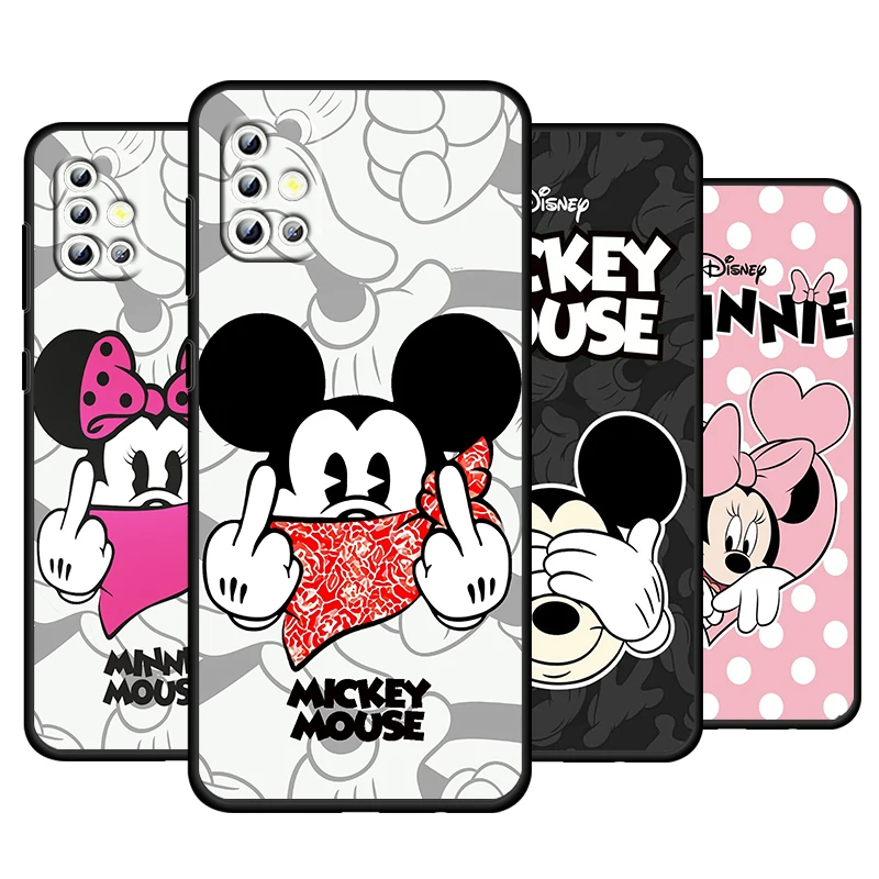 

Disney Fashion Mickey Mouse Phone Case For Samsung Galaxy A73 A52S A72 A71 A52 A51 A22 A12 A32 A21S 4G 5G Soft Black Cover Funda