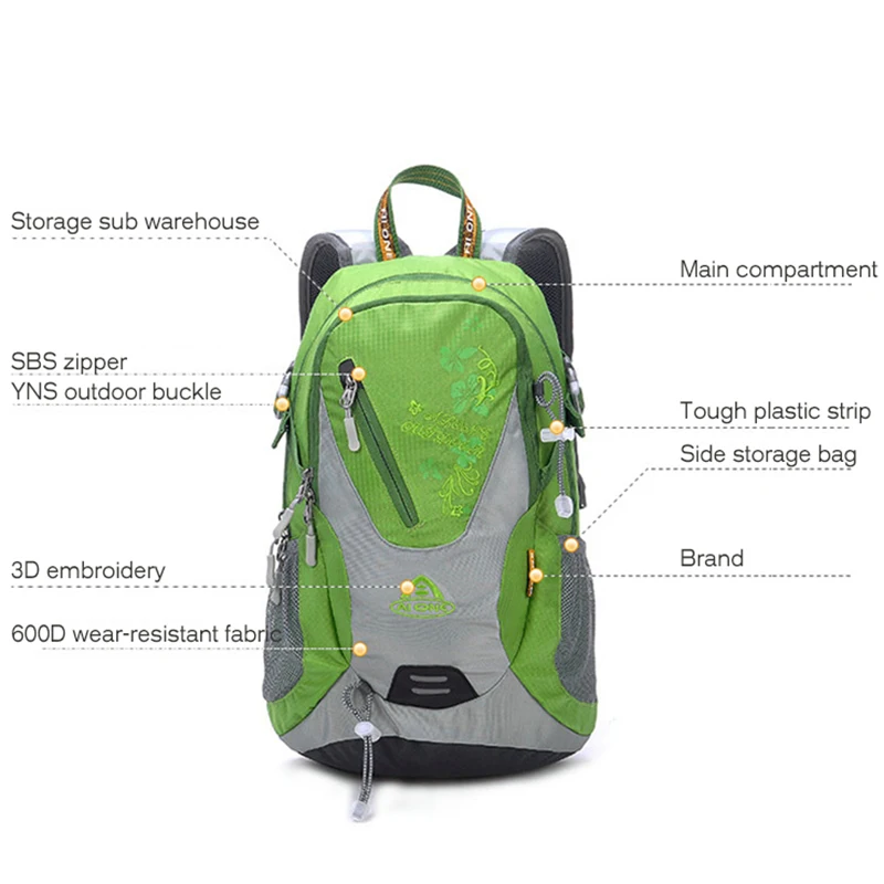 20L Waterproof Camping Outdoor Bags Lightweight Hiking Trekking Travel Backpack Sports Backpacks Climbing Mountaineering Bag |