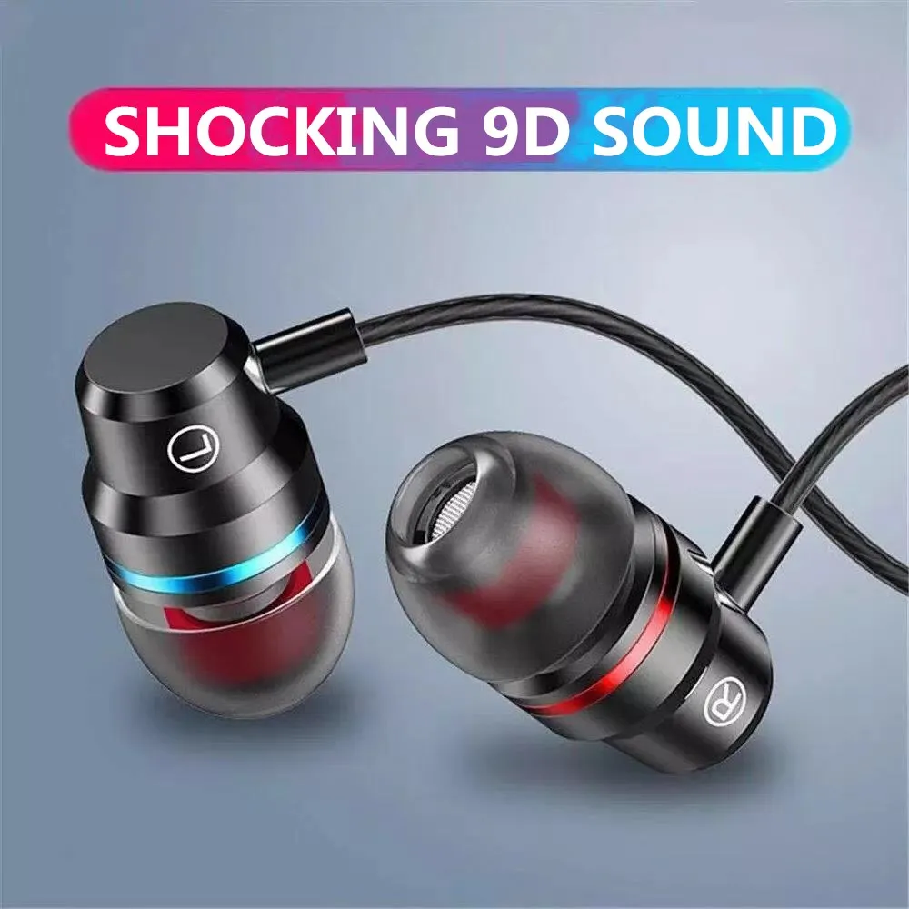 Wired Earphones Earbuds Headphones 3.5mm In Ear Earphone Earpiece With Mic Stereo Headset For Samsung S6 Xiaomi Phone Computer