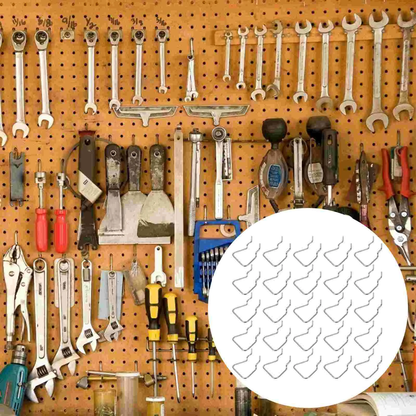 

12 Pcs Hole Board Hook Peg Pegboard Single Display Rack Stainless Steel Hooks Stands Shelf Nippers Tool