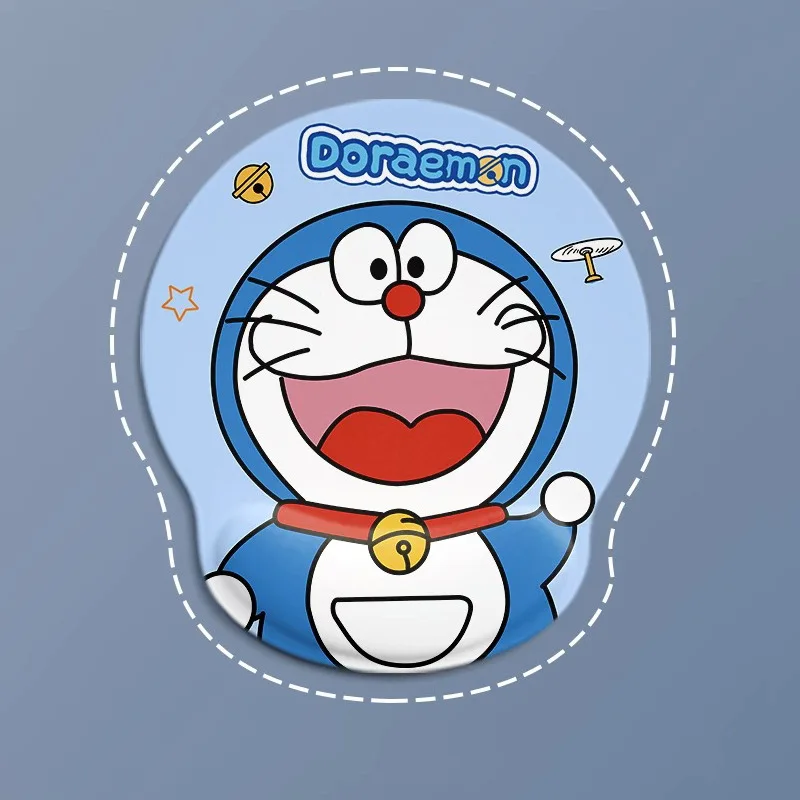 Фото Коврик для мыши серии Kawaii Doraemons с мультяшными персонажами, креативный, милый, с принтом, силиконовый, с подставкой для запястья, офисные принадлежности №4