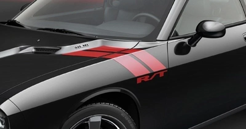 

For 2Pcs 1Pair Dodge Challenger R/T Hood Fender Stripes Graphics Vinyl Decal