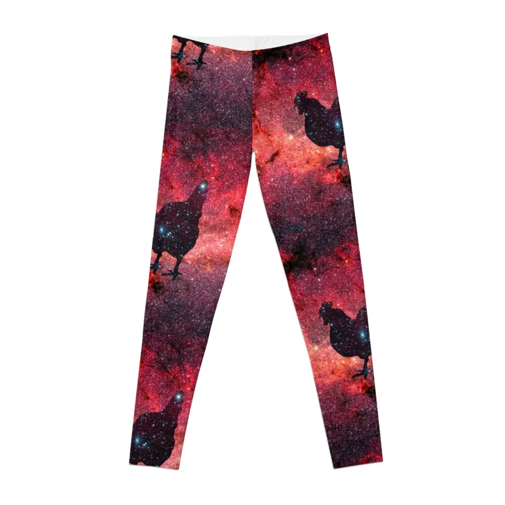 Cosmic Majesty - Rooster in a Star Field Леггинсы спортивная одежда для спортзала Женская Женские