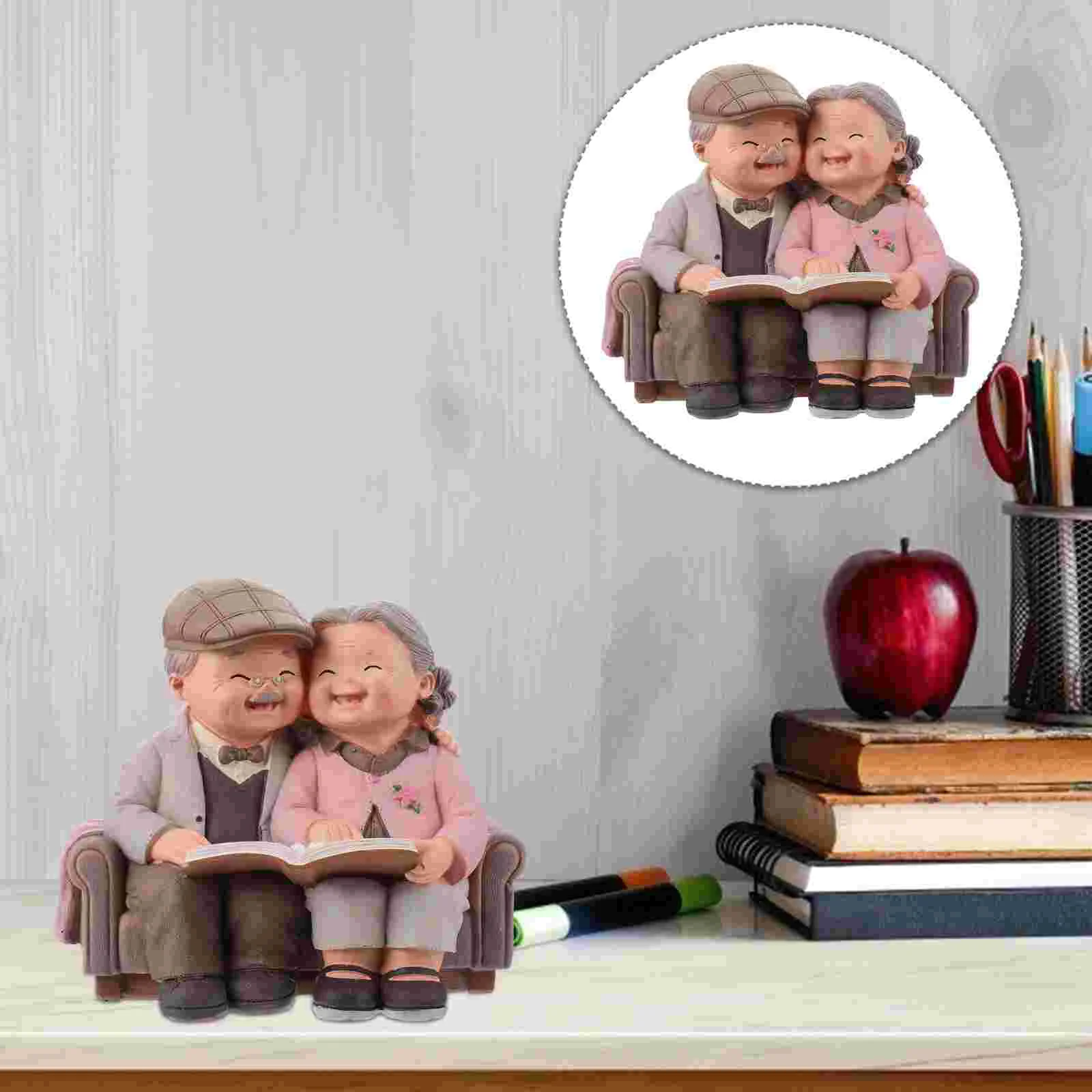 

Couple Figurines Figurine Elderly Statue Grandparents Anniversary Resin Old Wedding Lover Day Gifts Lovers Crafts Loving