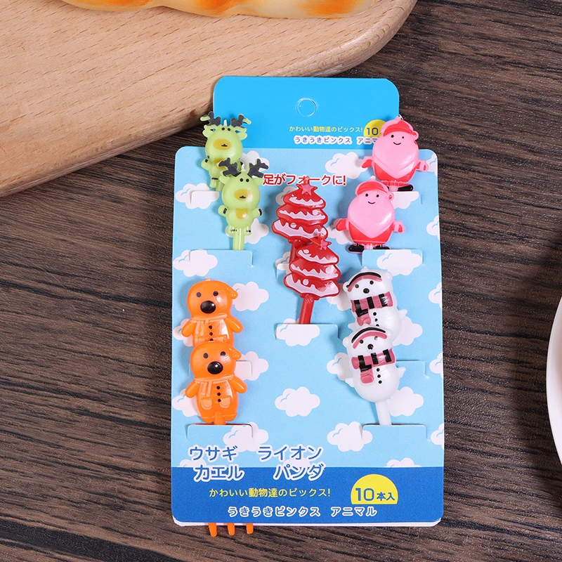 10 шт. рождественская вилка для фруктов выбор еды нарезанных пластиковая