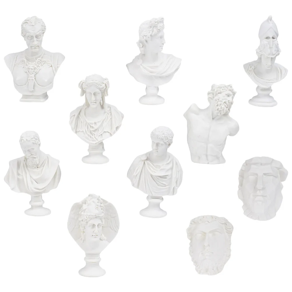 

Statue Bust Mini Greek Plaster Statues Sculpture Resin Sketch Mythology Decor David Gypsum Mold Figurines Famous Sculptures