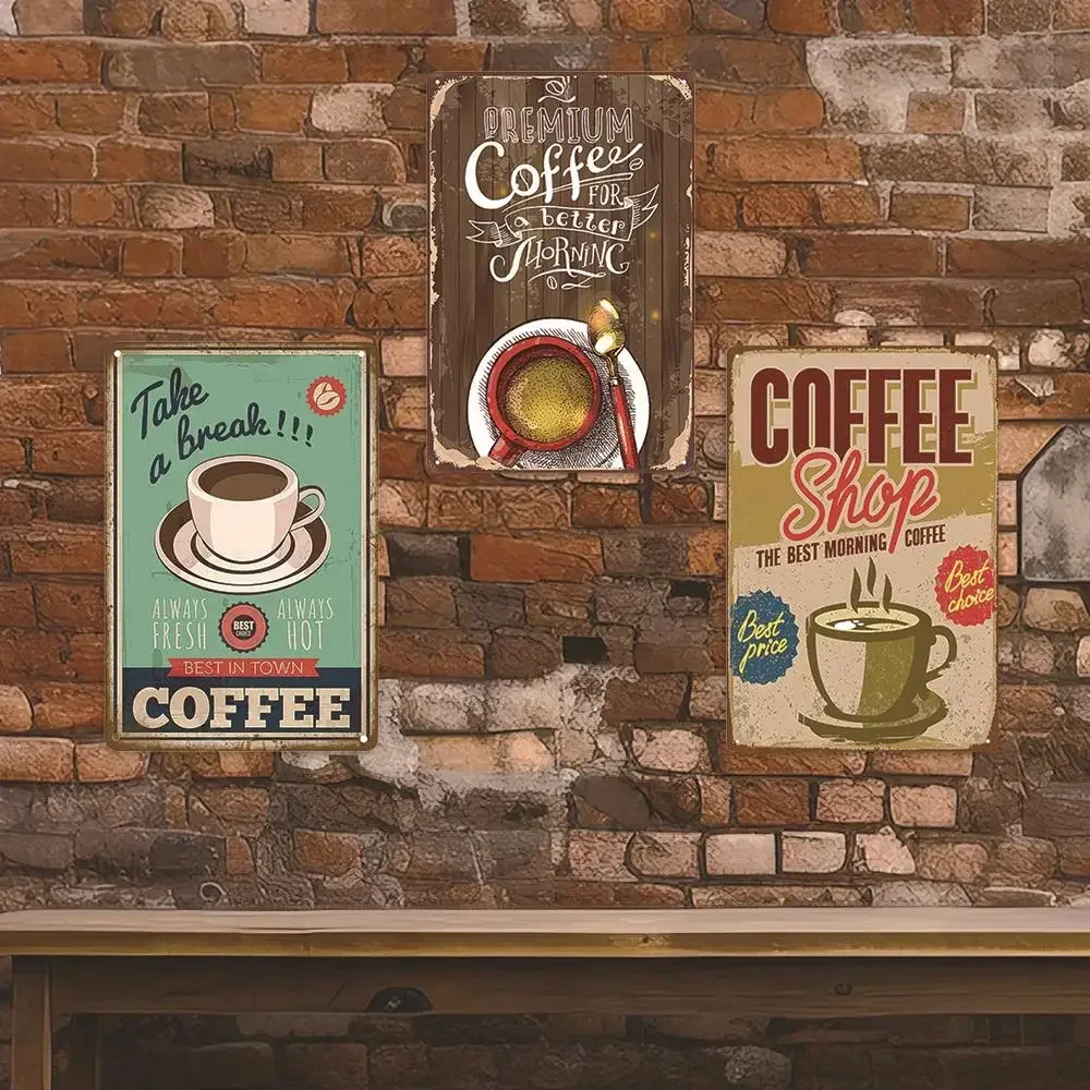 1 шт. металлическая ретро-вывеска для кофе винтажная вывеска дома кофейни бара