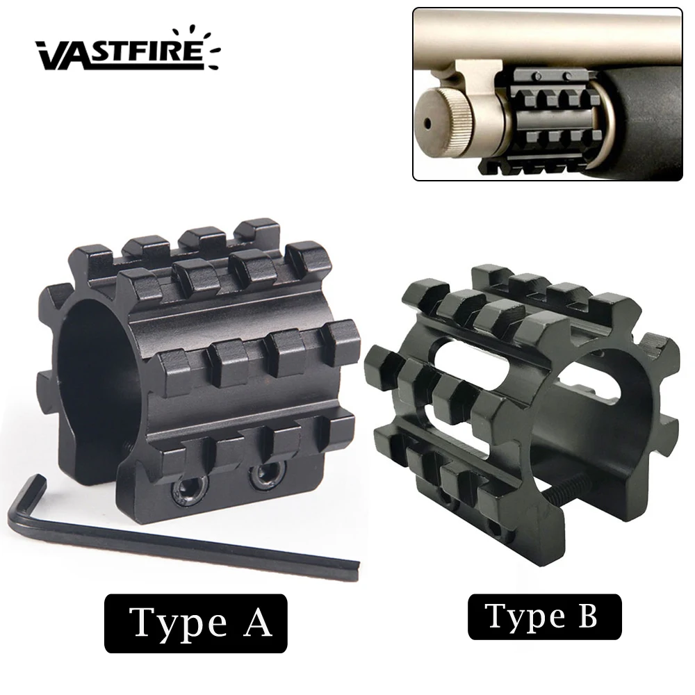 

25.4mm Mount Tube Tri Rail With Track Clamp Tactical Hunting Sight Bracket Aluminum Alloy 5-Track Pipe Clamp Pipe Clamp Bracket