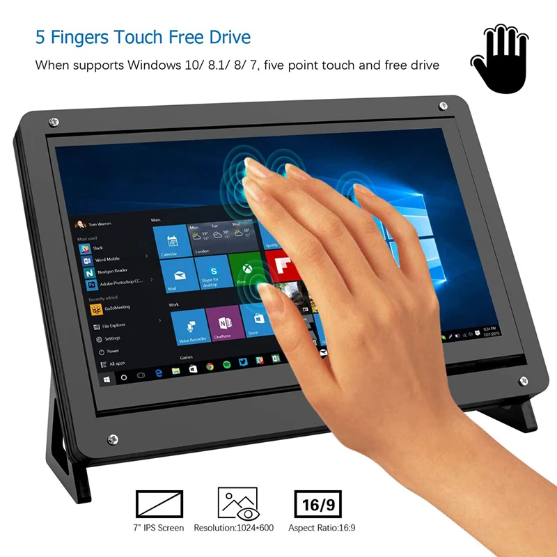 Сенсорный экран Raspberry Pi 4 7 дюймов IPS LCD 1024*600 TFT дисплей для Model B 4B 3B + 2B Jetson Nano |