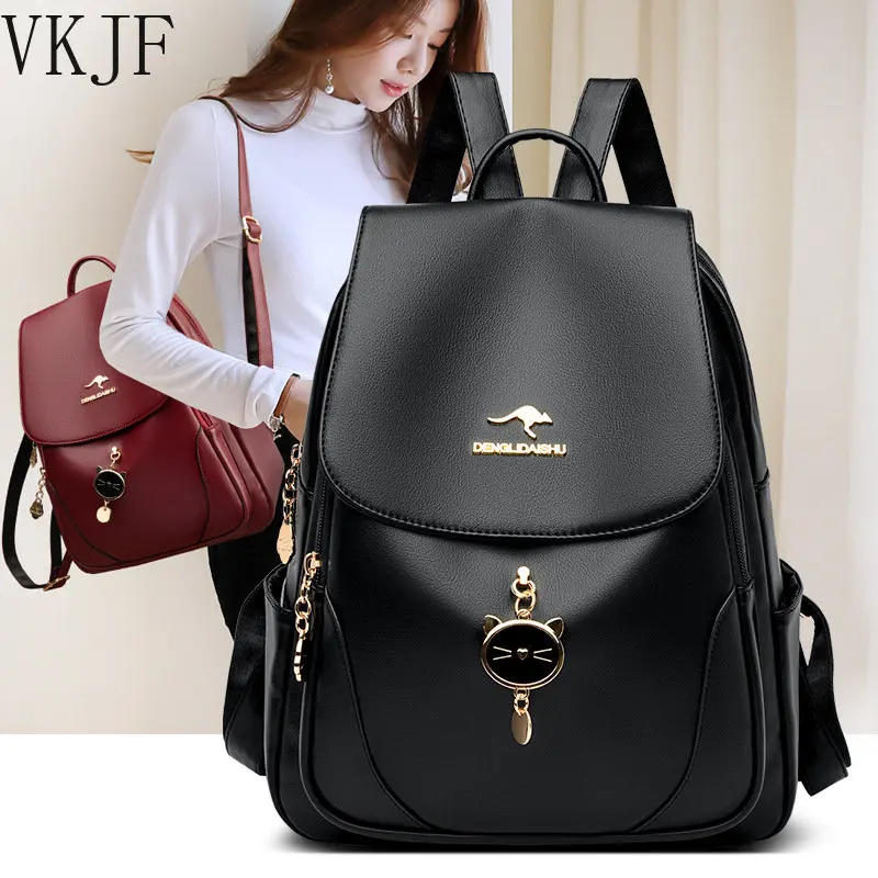 

Роскошный винтажный женский рюкзак, школьные ранцы для девочек-подростков, однотонные повседневные женские рюкзаки 2023 Sac A Dos Femme