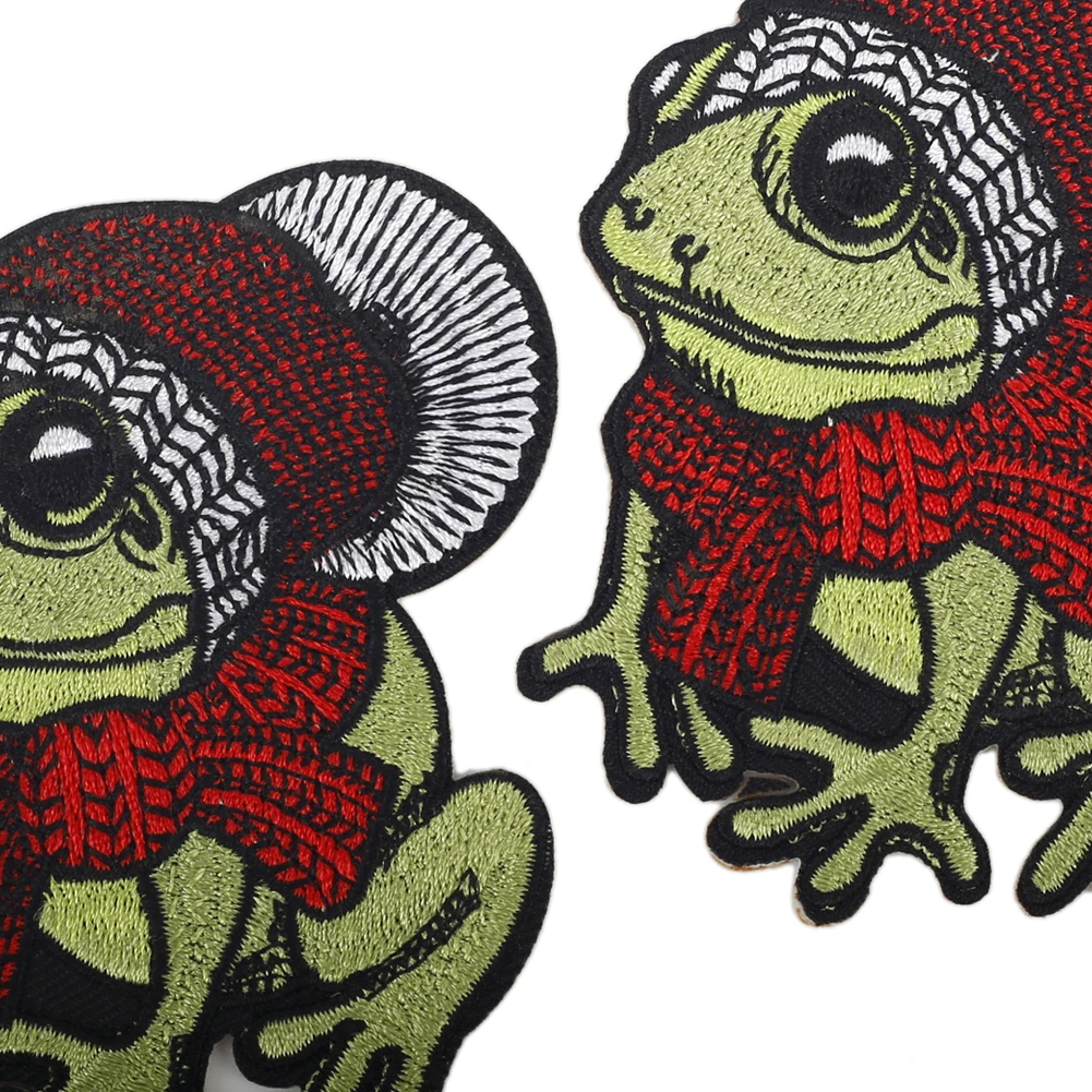 2 шт. креативная нашивка с вышивкой в ​​стиле панк-лягушка шарф лягушка железные