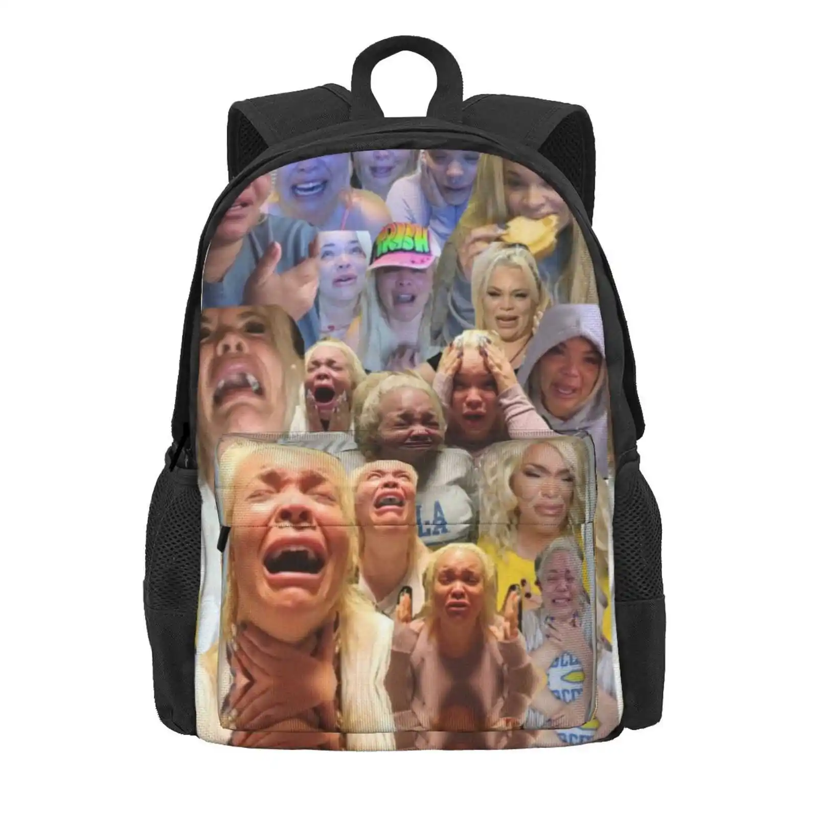 Trisha пастас плакать на ее кухонном полу коллаж горячая Распродажа школьный рюкзак