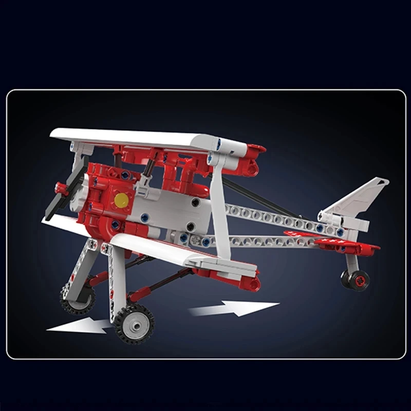 Форма KING 24049 MOC технический красный самолёт вертолет модель строительные блоки