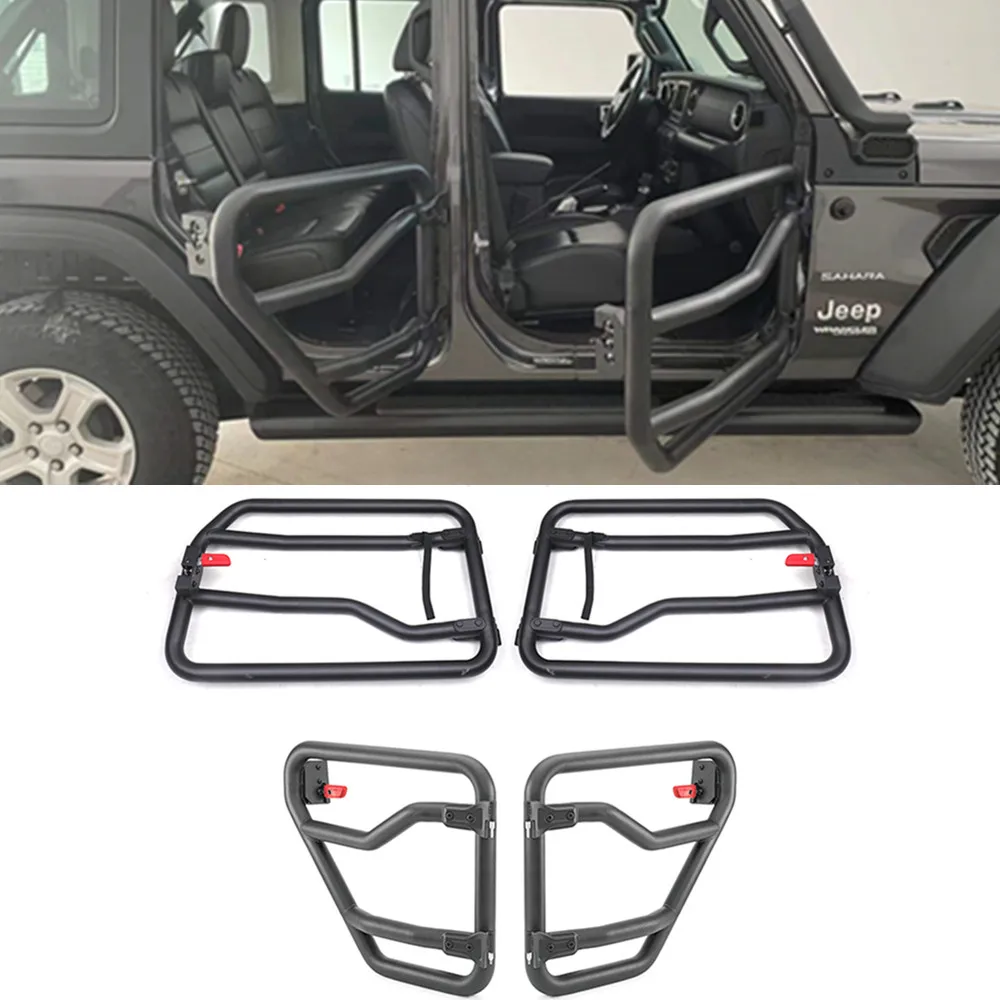 one set black steel half tube doors 4 door for Jeep for wrangler JL 2018+ JL1260