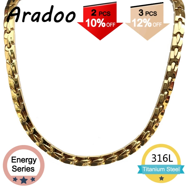 Корейское магнитное ожерелье ARADOO титановое мужское праздничный подарок