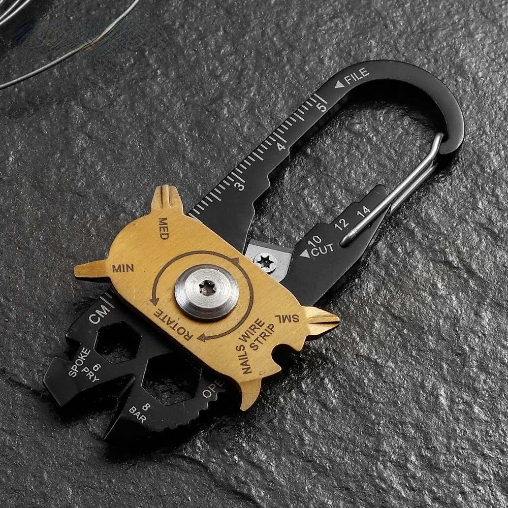 

Popular Style Combination Mountaineering Buckle Multifunctional Tools 12 In One Key Chain Portable Camping Gear Hand Tools Set