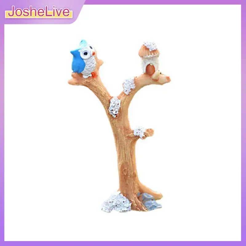 

Simulation Branch Tree Fork Owl Succulent Decor Moss Micro Landscape Ornaments Diy Assembly Small Ornaments Resin Crafts