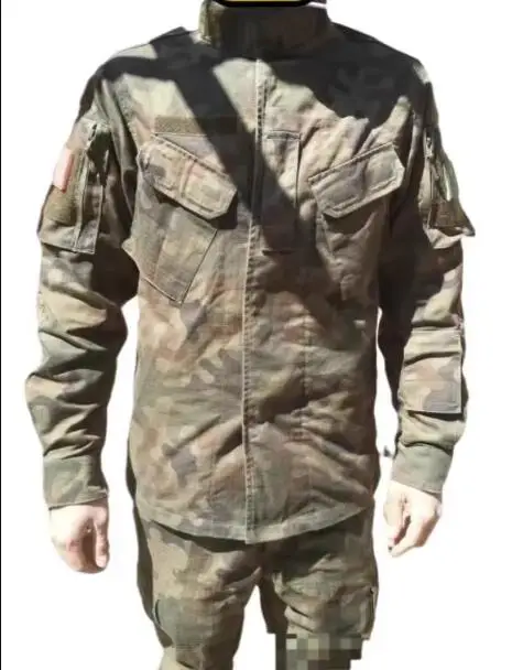 Polish Camouflage Spring Suit Men Outdoor Military Uniform Jacket and Pants