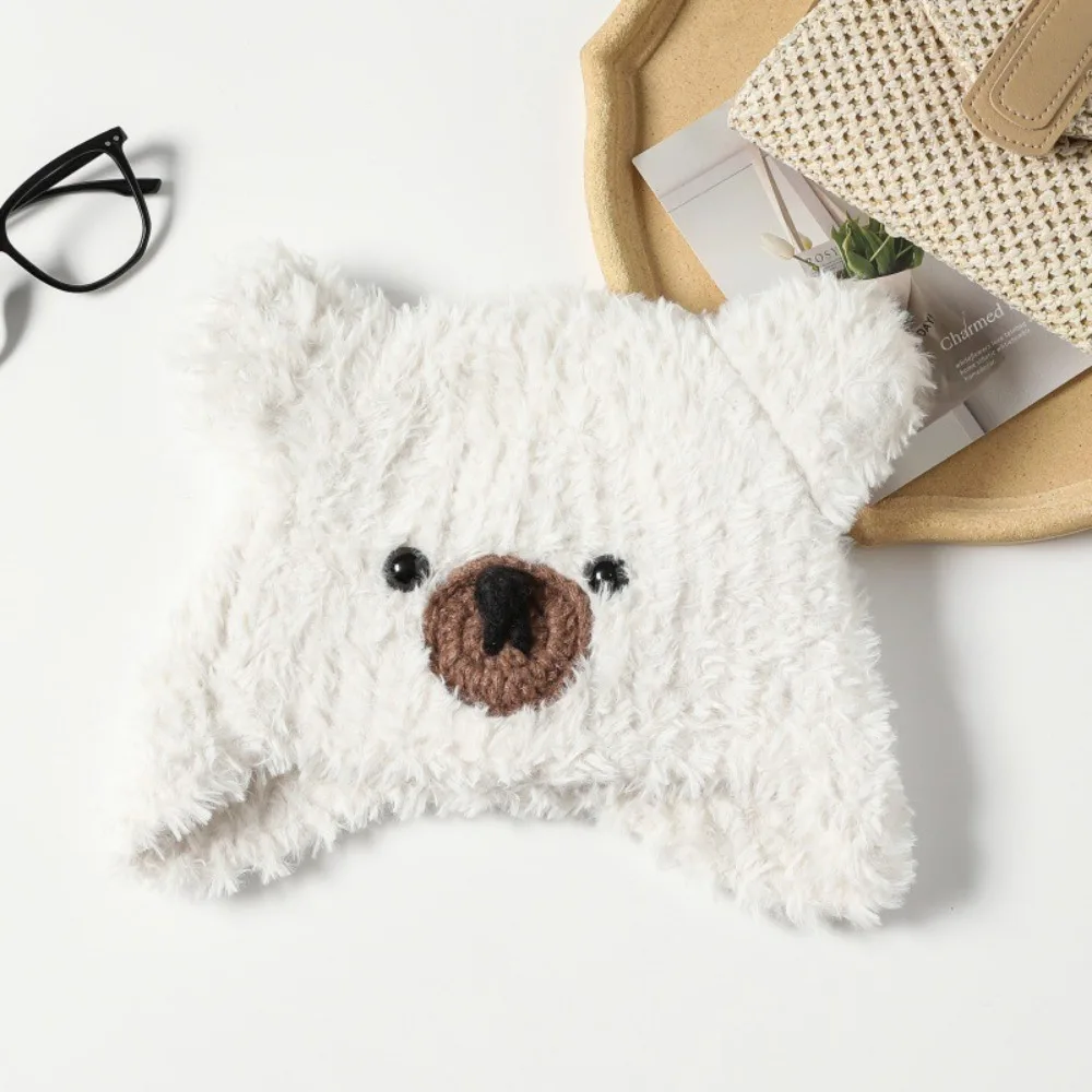 Плюшевая шапка-пуловер с медвежьими ушками сохраняющая тепло утолщающая