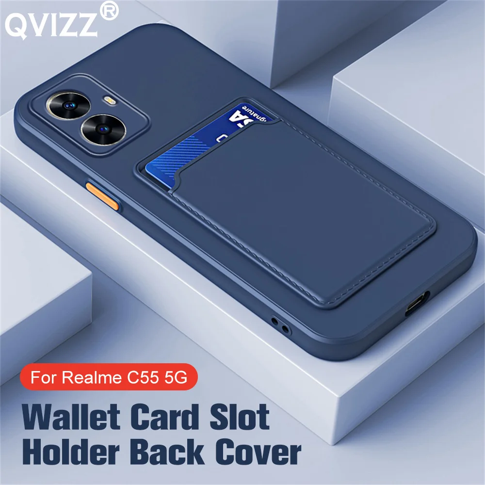 

Card Slot Pocket Case for Oppo Realme C55 RealmeC55 RMX3710 Luxury Armor Shockproof Soft Silicone Phone Cover OppoRealmeC55