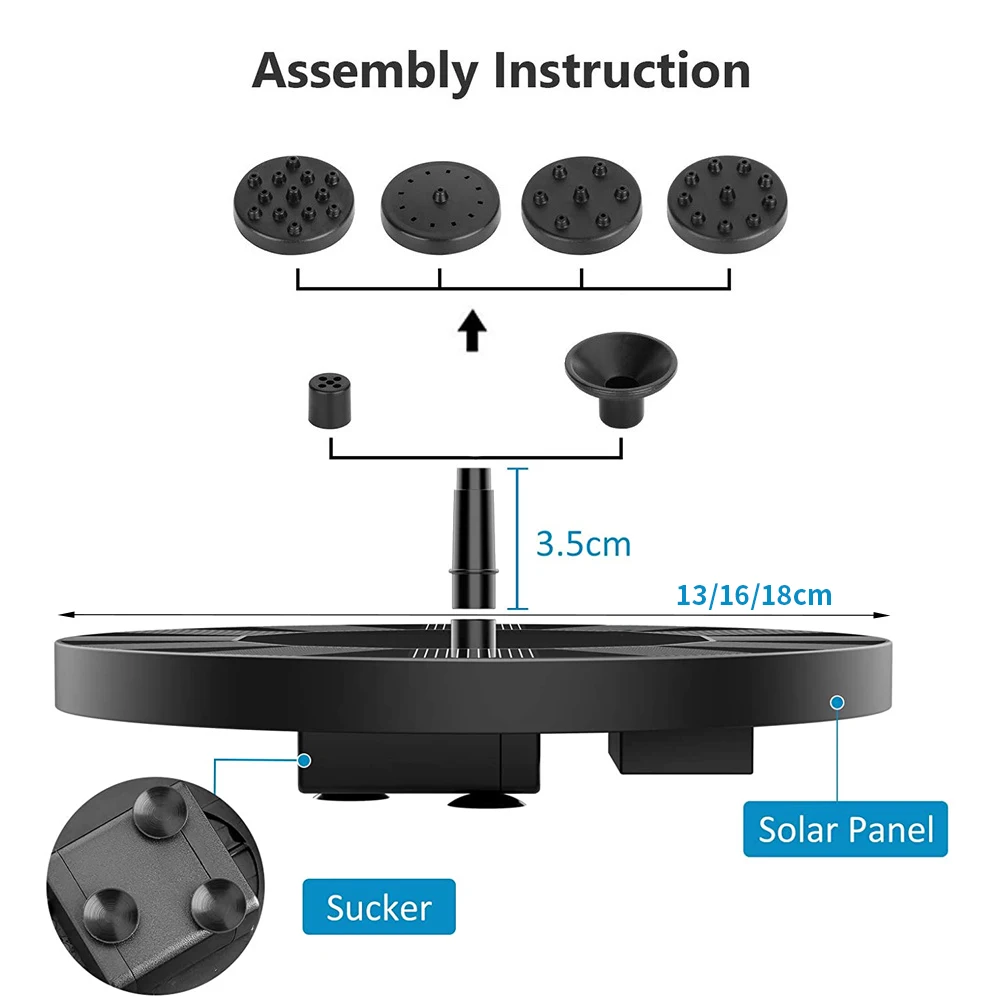 Solar Fountain Floating Mini Water Garden Waterfall Pool Outdoor Decor Pump |