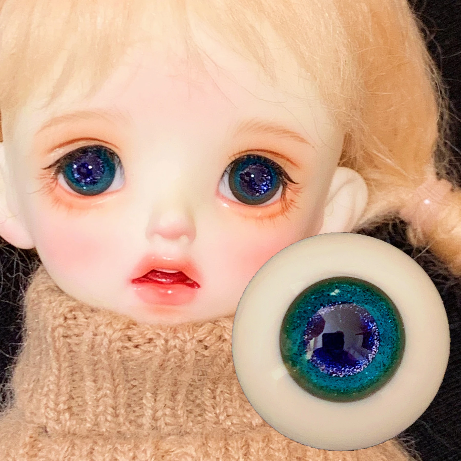 

Аксессуары для шарнирных кукол 1/3 1/4 1/6 Размер BJD имитация синей вспышки ученик 12 мм 14 мм 16 мм